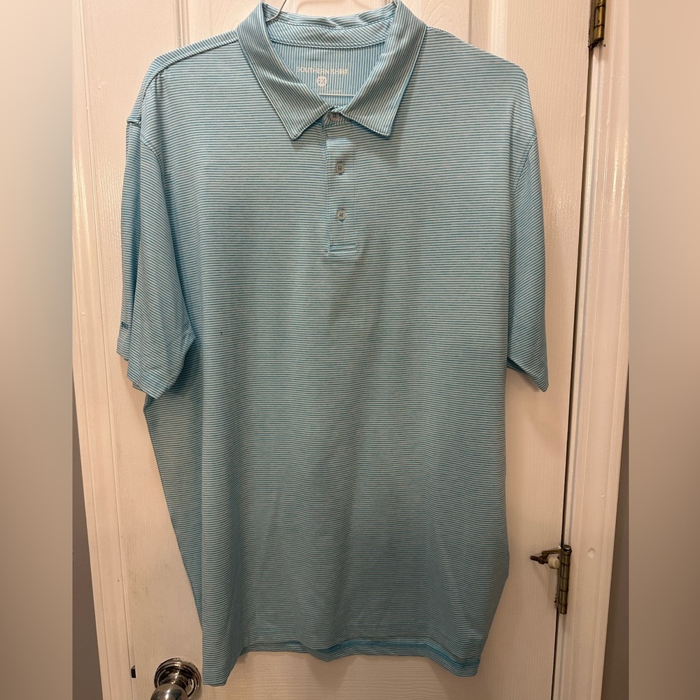Southern Shirt Co polo XXL - Teal stripes